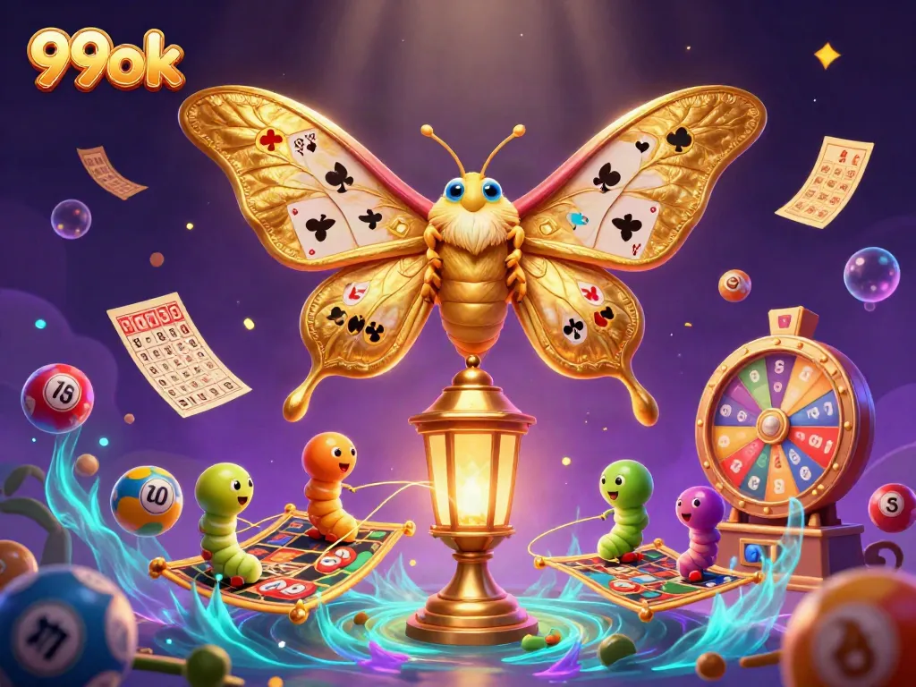 Engage with 99ok's vibrant casino scenes featuring colorful elements and golden motifs.