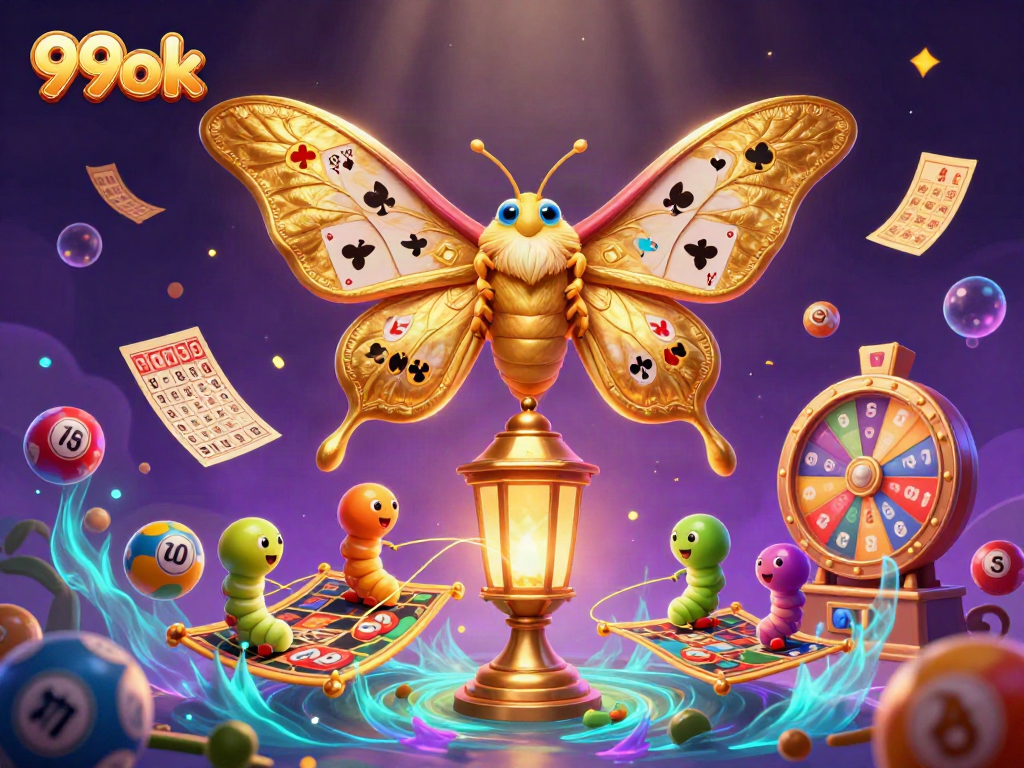 Engage with 99ok's vibrant casino scenes featuring colorful elements and golden motifs.