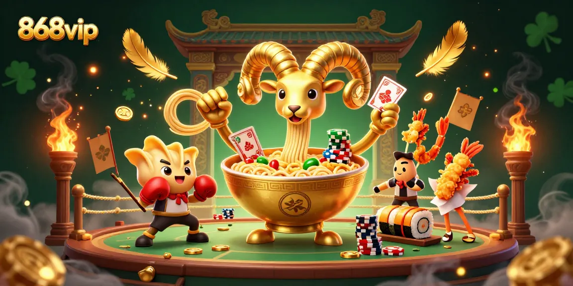 Engage in thrilling games at 868vip with a vibrant 3D casino scene featuring unique characters.