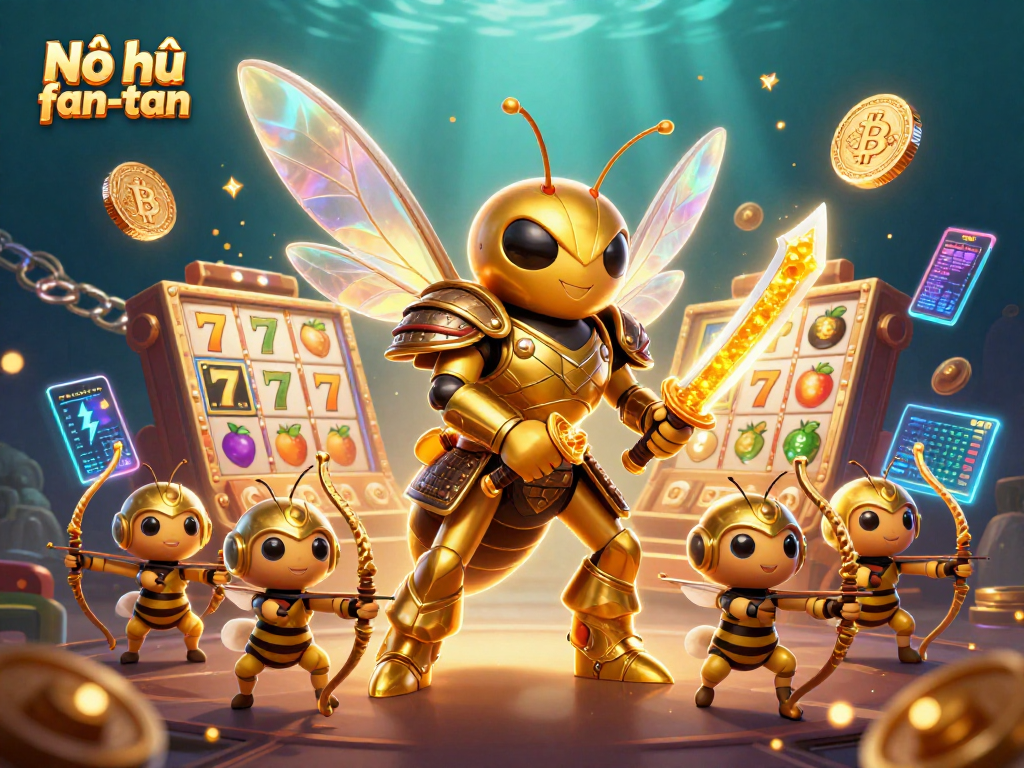 Engage in thrilling Nổ hũ fan-tan with captivating slot reels and unique characters.