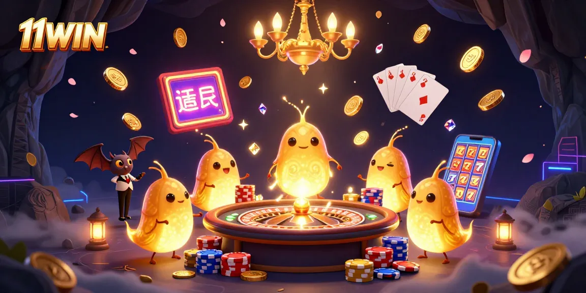 Experience 11WIN's vibrant virtual casino with glowworms illuminating the spectacular gameplay.