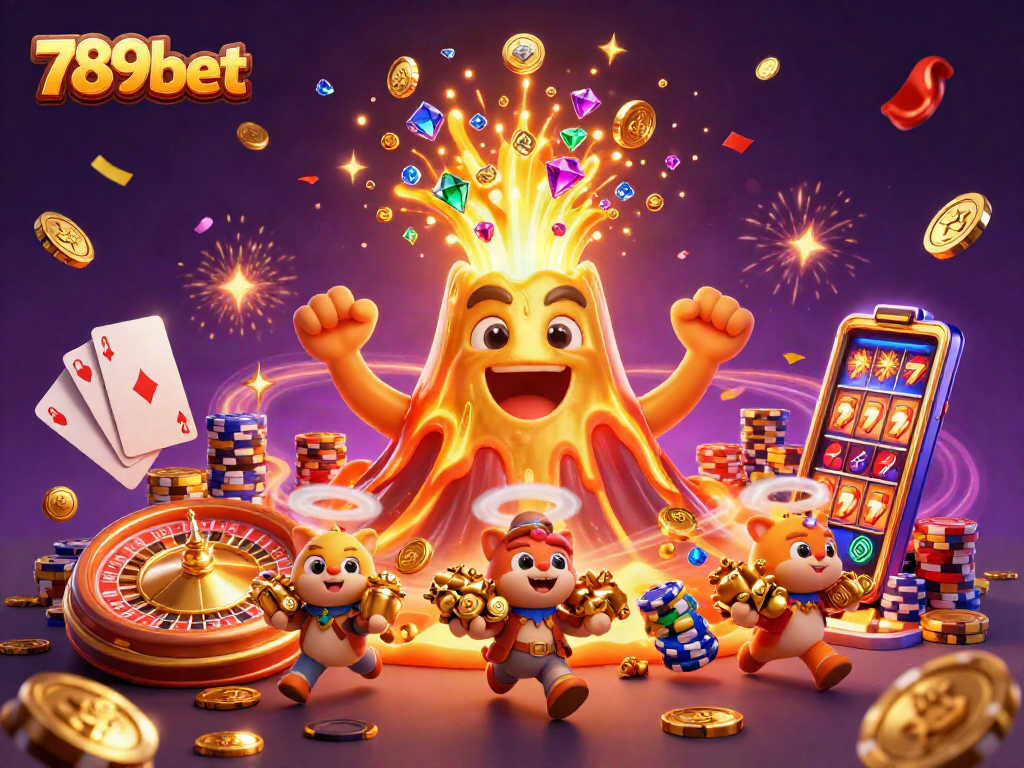 Experience thrilling gameplay at 789bet with a vibrant casino scene filled with treasures.