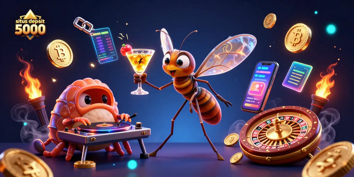 Engage with situs deposit 5000 in a vibrant casino scene featuring animated characters and dynamic game elements.