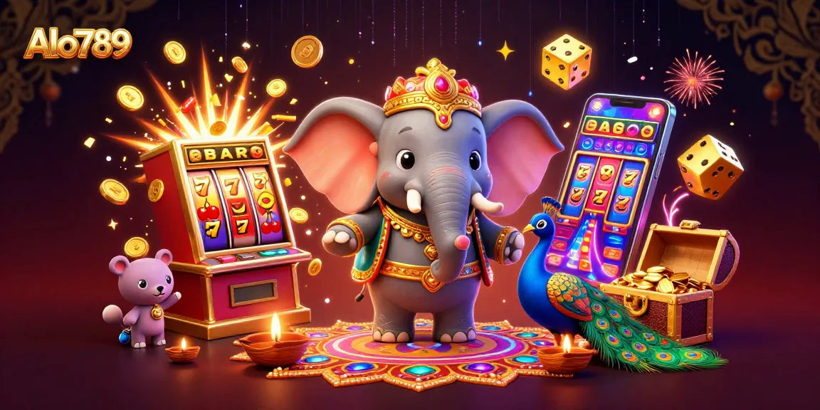 Alo789 players enjoy winning on 3D slot machines, with vibrant visuals and colorful casino elements