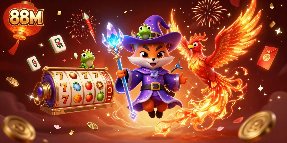 Experience thrilling slots with the 88M wizard fox and phoenix in a magical casino adventure.