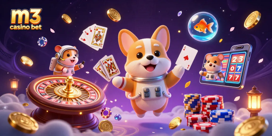 Join m3 casino bet for an epic gaming adventure in a vibrant space casino scene.