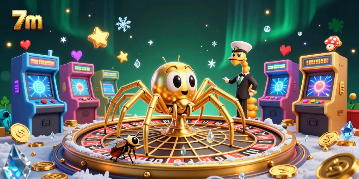 Experience thrilling bets with 7m in a vibrant casino world featuring a dynamic spider and centipede.