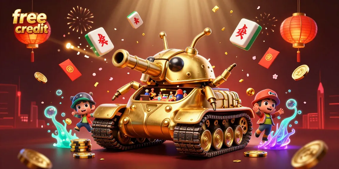 Experience thrilling gameplay with free credit offers in vibrant 3D casino illustration.