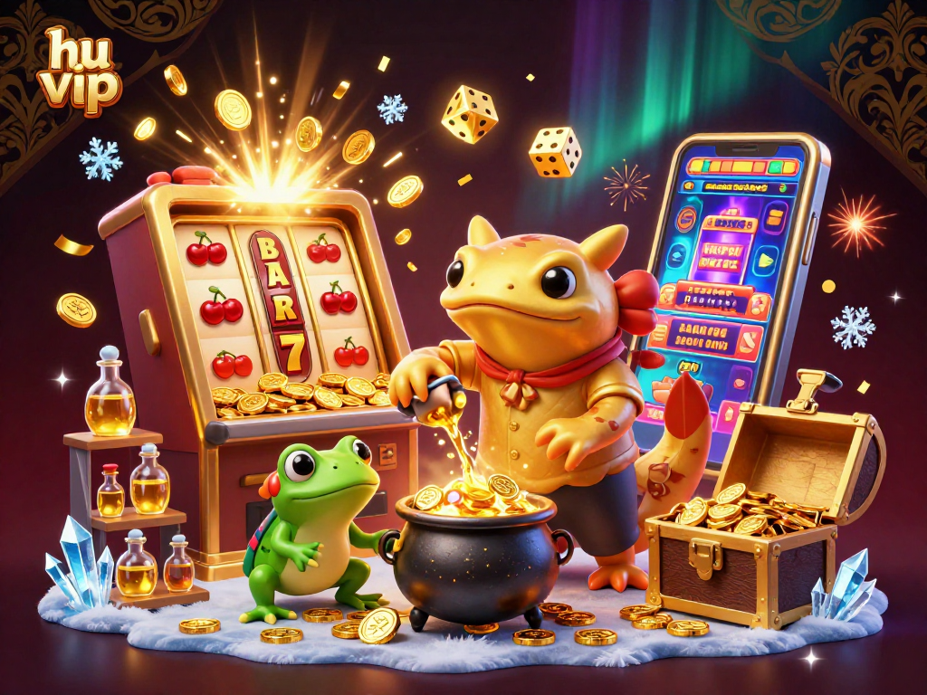 Experience gold transmutation in a magical casino with hu vip's dynamic gaming elements.