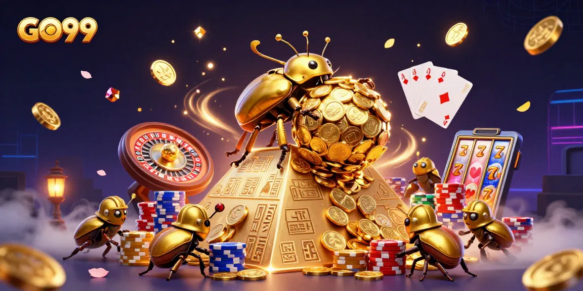 Experience vivid gaming action with GO99 and dynamic casino elements in this captivating illustration.