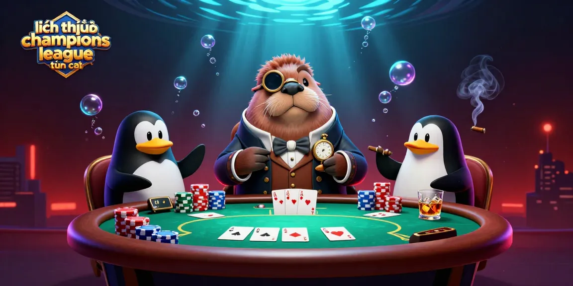 Experience the excitement of lịch thi đấu champions league tuần này with a vivid underwater poker showdown featuring unique characters!