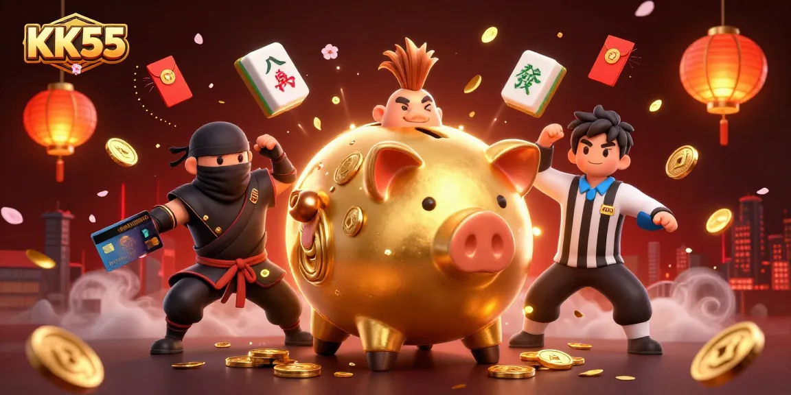 Engage with KK55's thrilling casino action featuring dynamic characters and vibrant game elements.