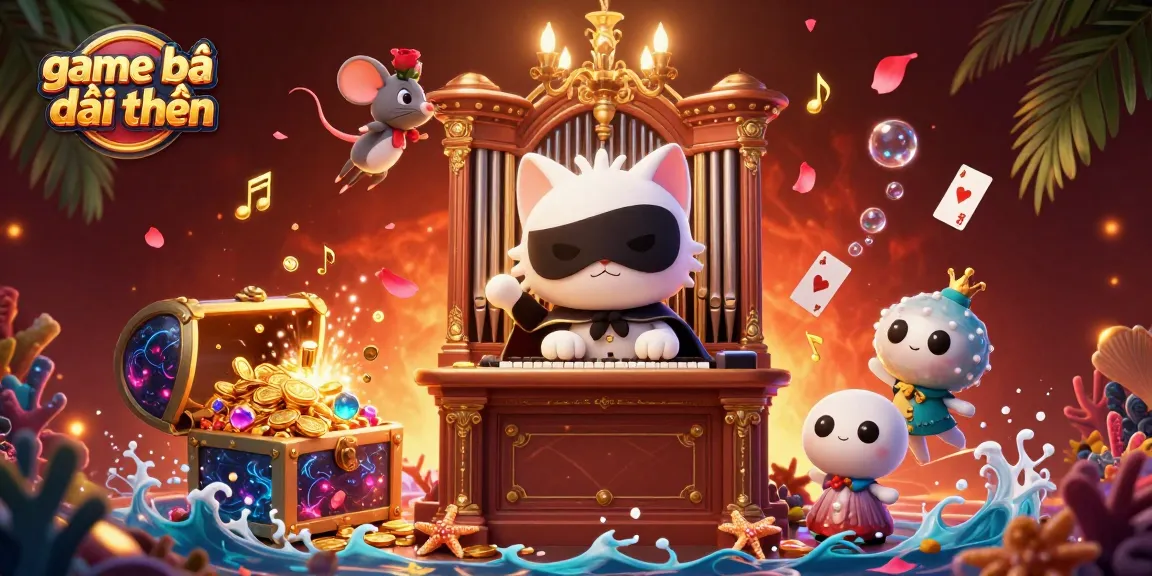 Engage with game bài đổi thưởng in a vibrant and dynamic 3D cartoon casino illustration.