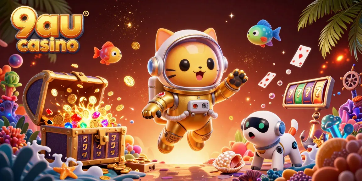 Experience winning moments at 9au casino with a vibrant underwater treasure scene