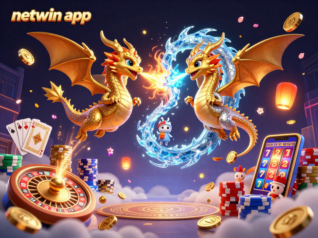 Participate in games with the engaging netwin app featuring dynamic dragons and vibrant casino elements.