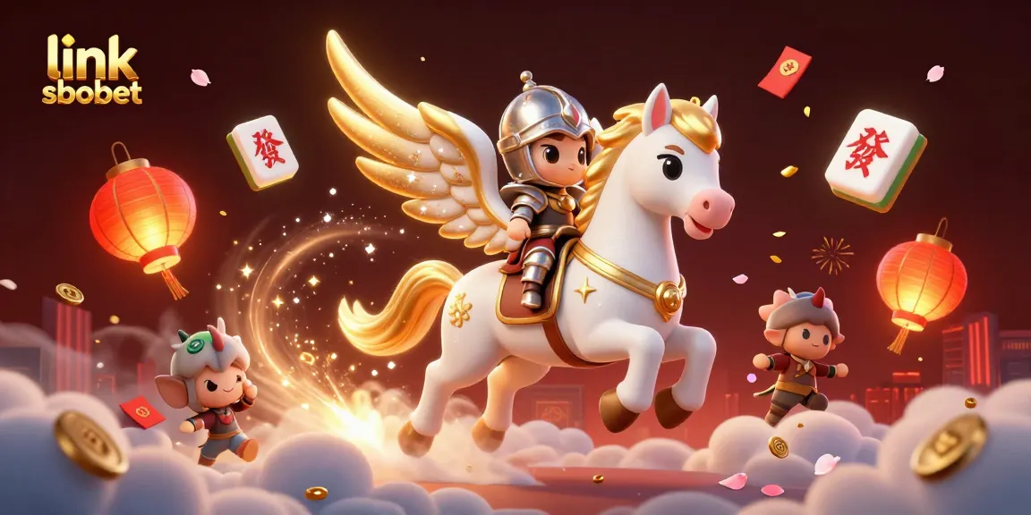 Win at link sbobet with the celestial horse and knight enjoying a dazzling casino experience.