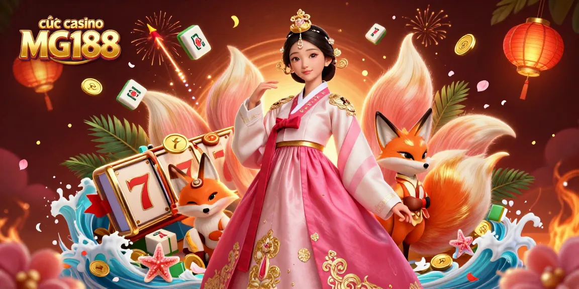 Cá cược casino MG188 showcasing vibrant characters and immersive slot game elements in a lively casino setting