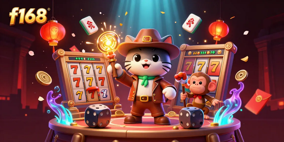 Experience exciting gameplay with f168's thrilling casino adventures in this vibrant 3D illustration.