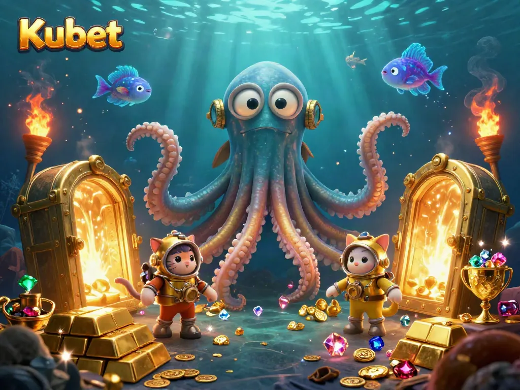 Engage with Kubet's thrilling underwater casino adventure featuring golden treasures and vibrant characters.
