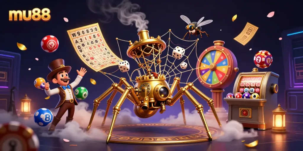 Bet big with mu88's colorful lottery scene filled with vibrant games and characters.