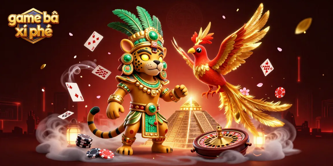Play poker with game bài xì phé as the Mayan jaguar priest and quetzal bird elevate your gaming experience.