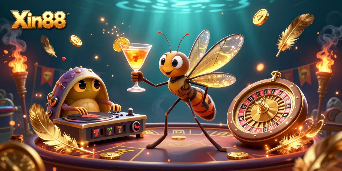 Engage with Xin88's thrilling golden roulette accompanied by a unique 3D casino mascot.
