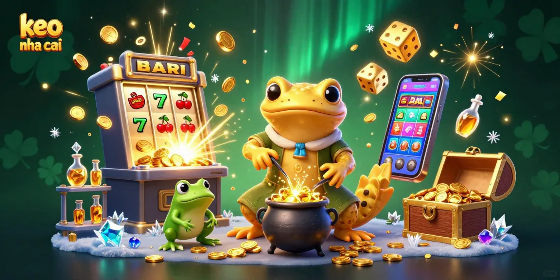Experience keo nha cai thrills with a vibrant scene of a golden salamander alchemist and exciting casino elements.