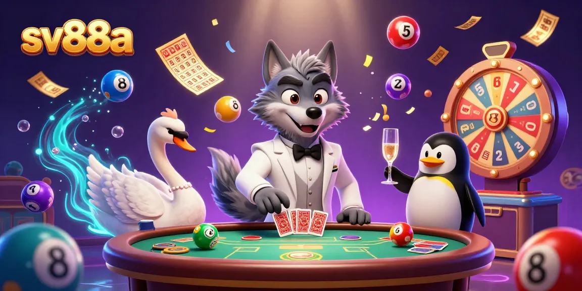 Experience thrilling gameplay with sv88a's lively characters in a dynamic casino scene.