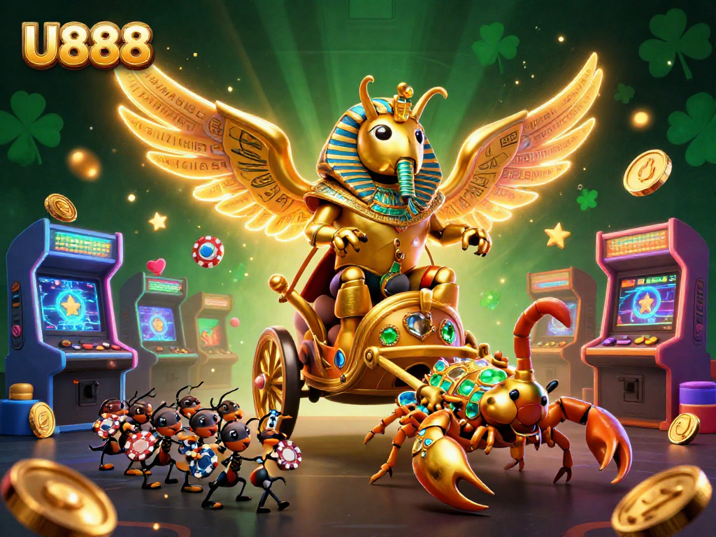 Experience thrilling gameplay at U888 with vibrant characters and dynamic casino elements.