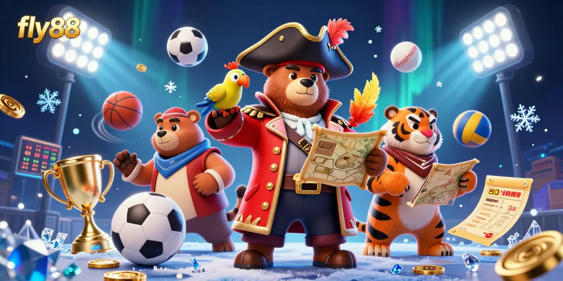 Engage in thrilling betting adventures with fly88 at a vibrant casino scene, showcasing sports events and excitement.