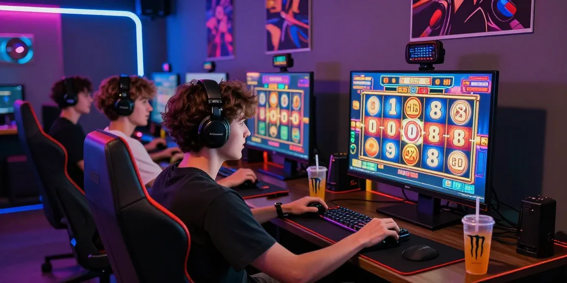 Excited player at oppa86 celebrating a win on a vibrant online slot game