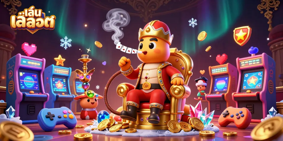Experience the excitement of เล่นสล็อต with a vibrant 3D scene featuring a caterpillar master, gaming elements, and glowing coins.