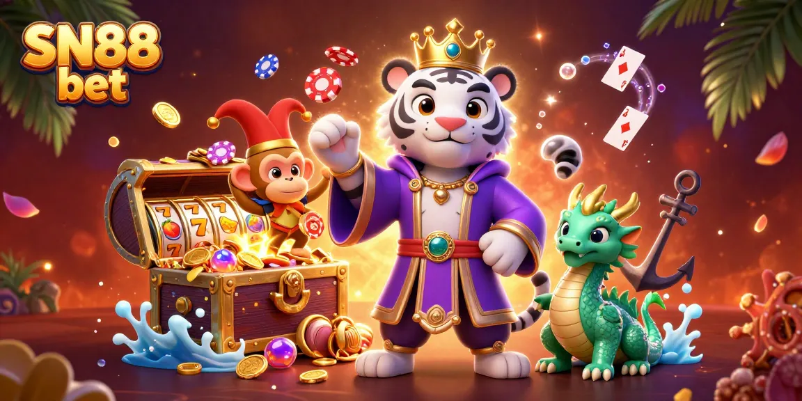 Experience thrilling slots and jackpots with SN88 bet in a vibrant casino scene filled with excitement.