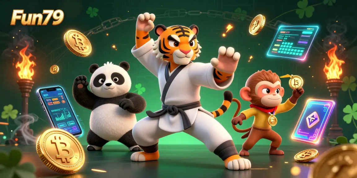 Engage in thrilling gameplay with Fun79 in a vibrant cartoon casino environment.