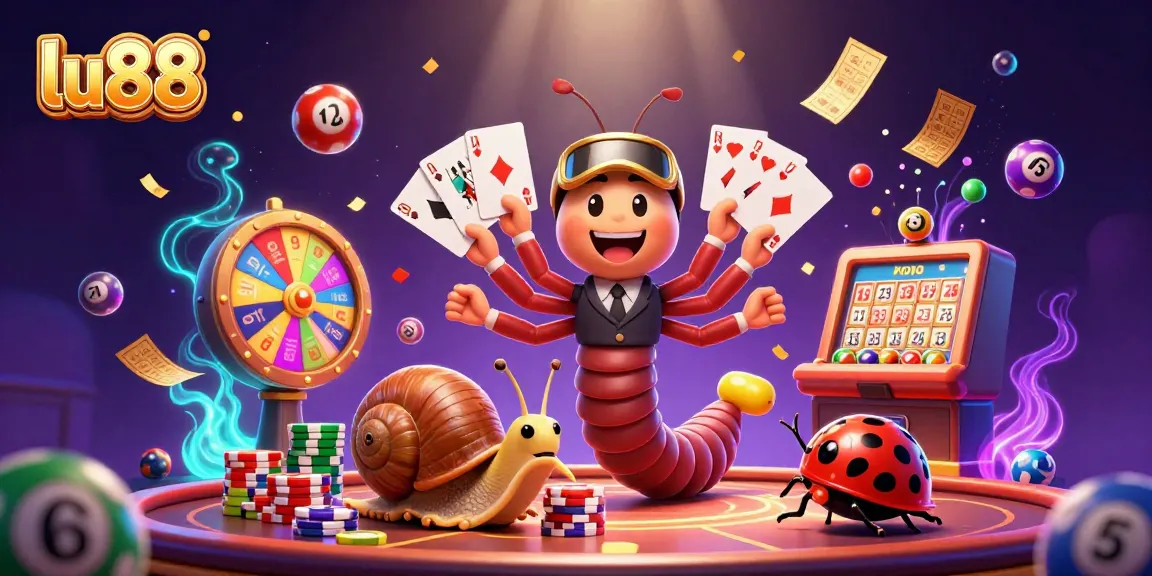 lu88 engages players with a vibrant casino scene featuring animated creatures and dynamic gambling elements.