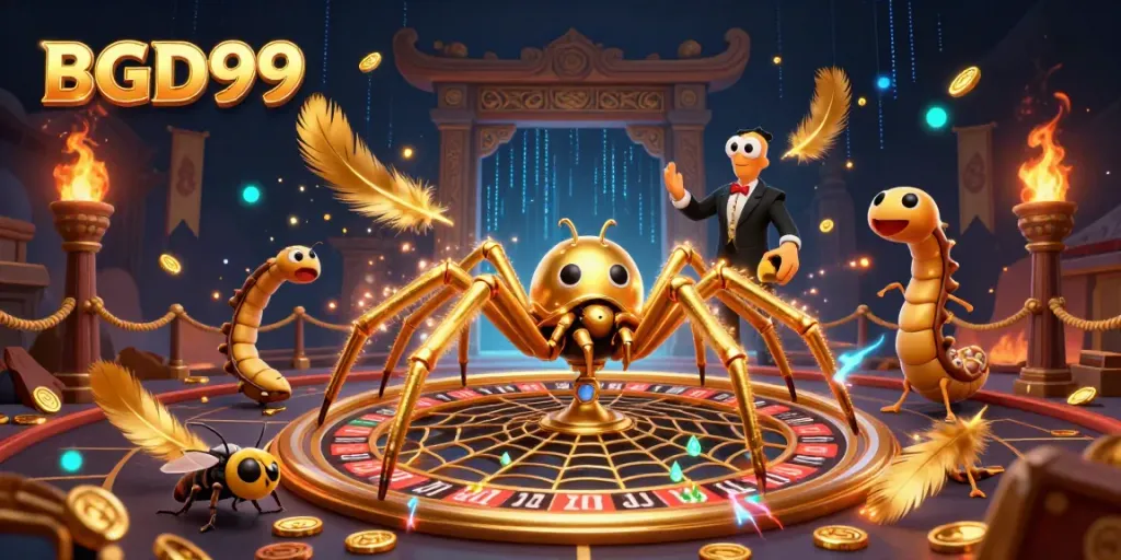 Experience thrilling bets with BGD99 as a golden spider weaves its roulette web