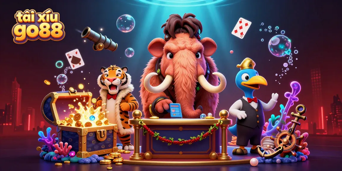 Experience the excitement of tài xỉu go88 with vibrant characters in a lively casino setting.
