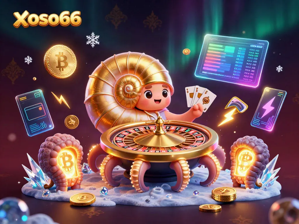 Experience exciting gaming action with xoso66's unique 3D casino scene full of vibrant elements.