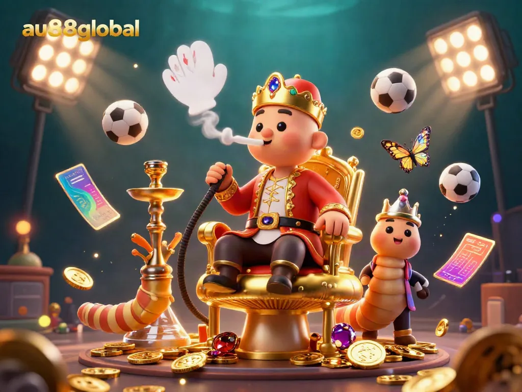 Engage in thrilling bets at au88global with an exciting casino-themed illustration.