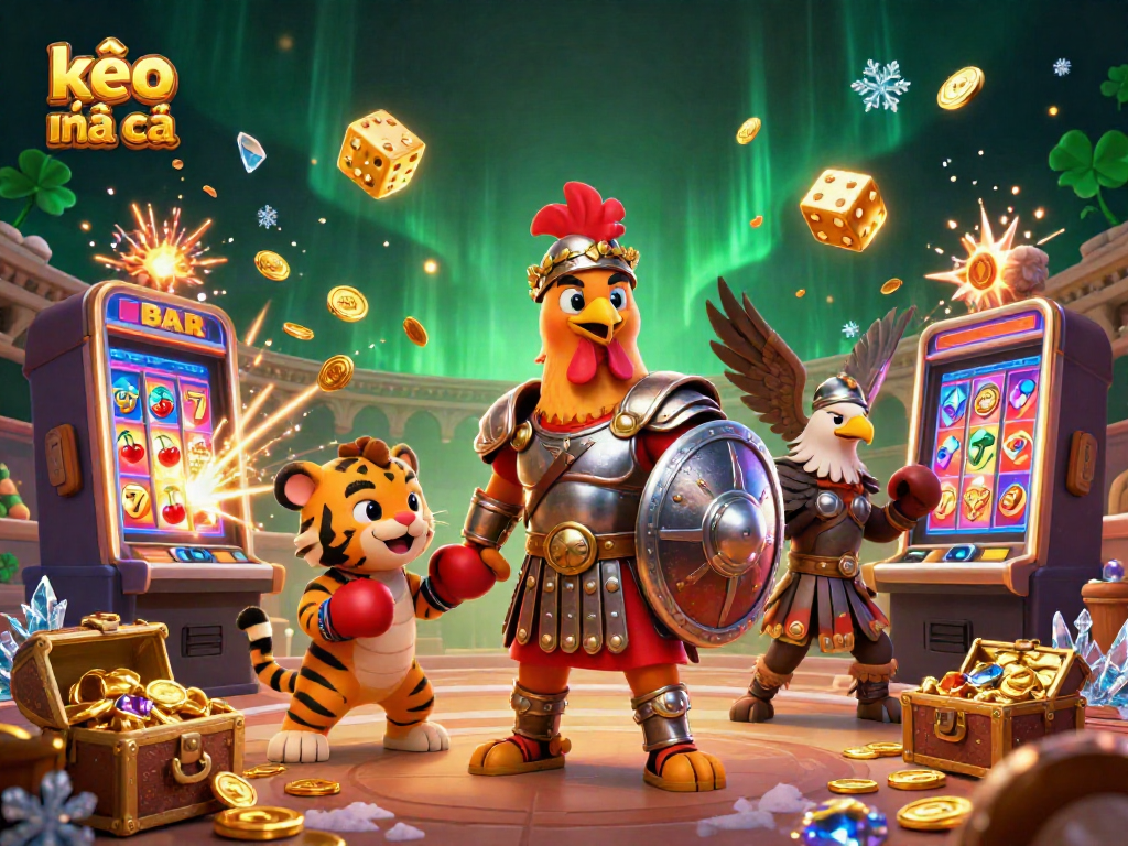 Experience kèo nhà cái excitement with a dynamic 3D casino scene including characters and immersive elements.