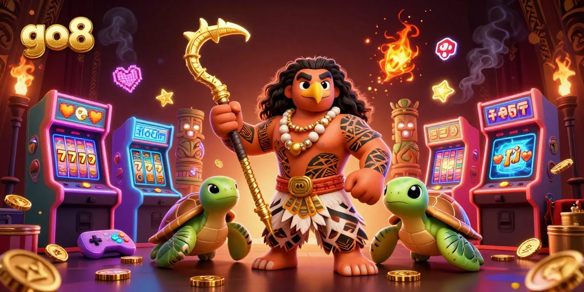 Experience the thrilling gaming world of go8 with vibrant 3D characters and casino elements in a colorful scene.