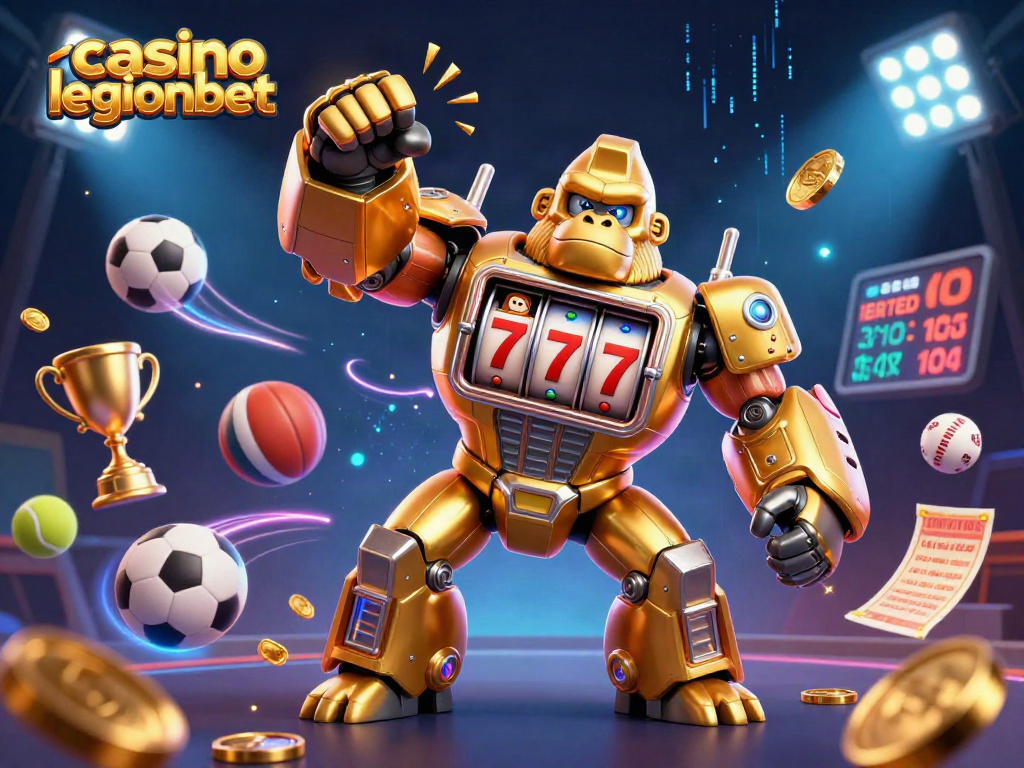 Experience thrilling gaming action at casino legionbet with vibrant 3D illustration showcasing dynamic elements.