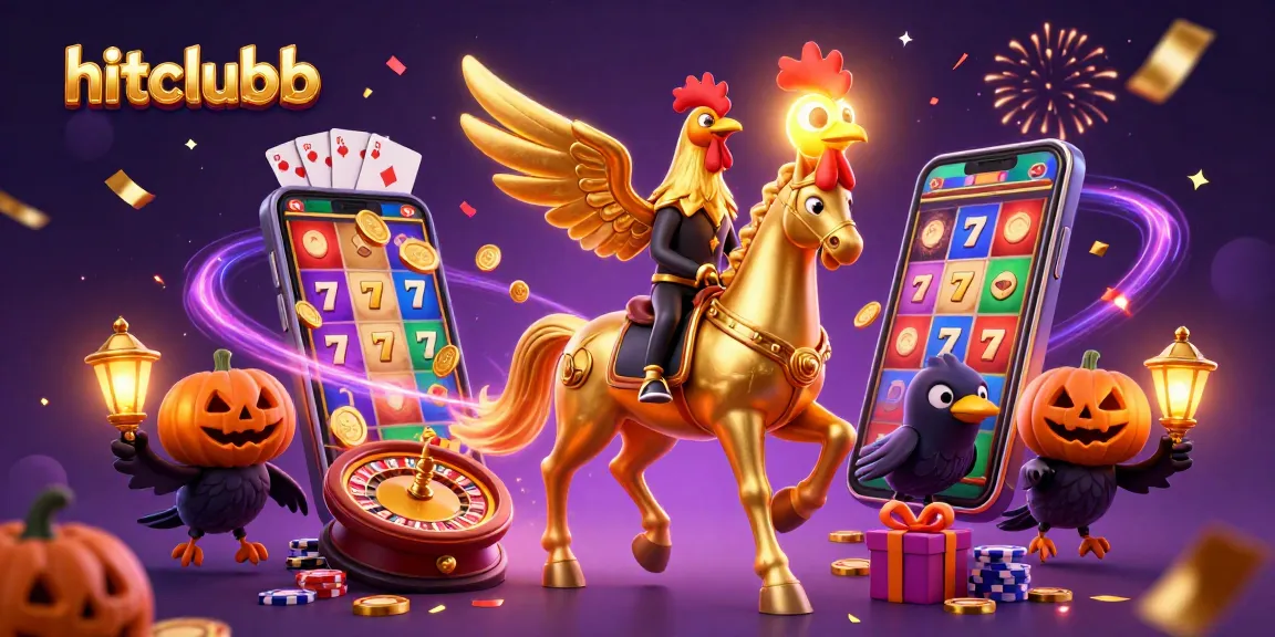 Spin to win at hitclubb with our golden rooster in a dazzling casino setting.