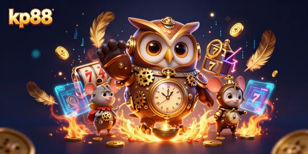 Experience thrilling gameplay at kp88, a vibrant online casino featuring stunning 3D illustrations of steampunk characters.