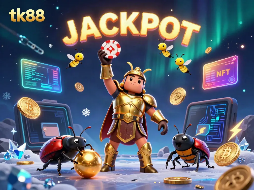 Experience the thrilling jackpot world of tk88 with a victorious beetle in action