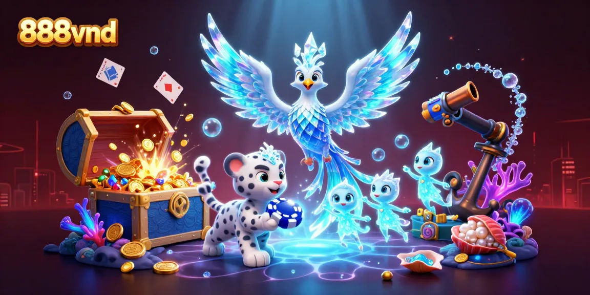 Experience the thrilling adventures of 888vnd in an ultra-detailed 3D casino scene!