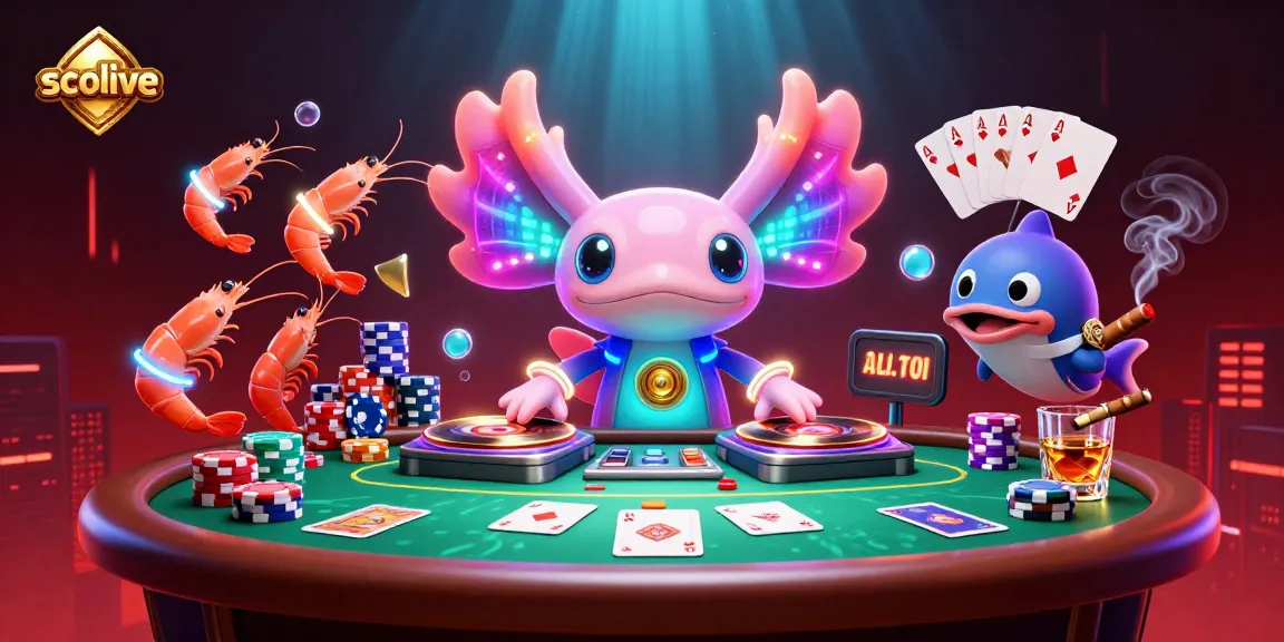 Socolive hosts a vibrant underwater casino scene with pulsating characters and dynamic gambling elements.