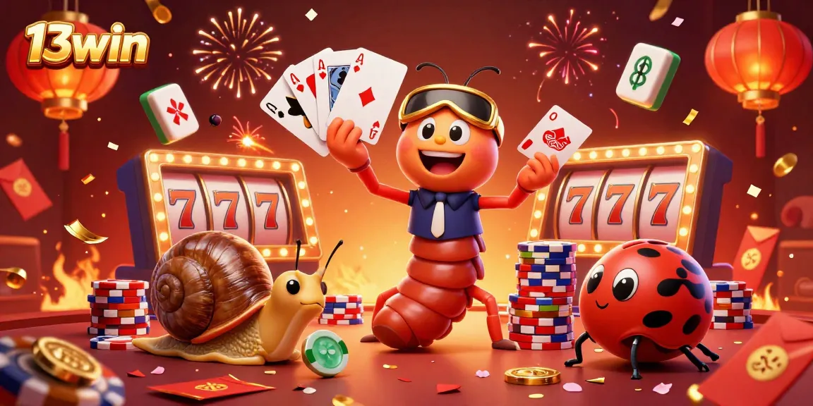 Experience exciting gaming with the vibrant 13win casino scene featuring energetic dealer characters.