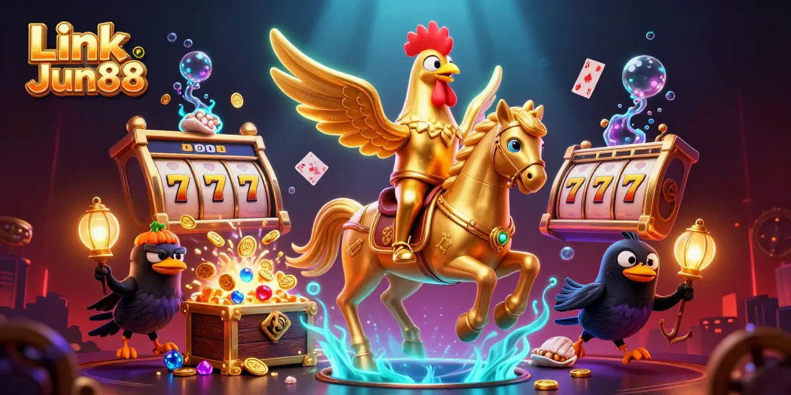 Experience the thrilling adventure at Link Jun88 as bettors explore exciting games surrounded by dynamic casino elements.