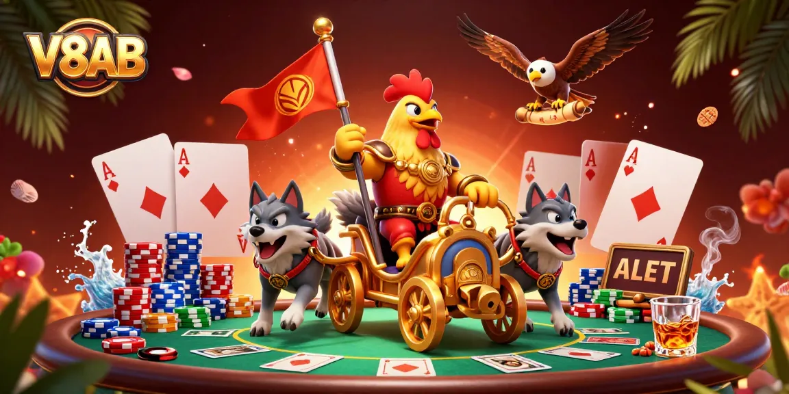 Engage in thrilling gameplay at V8AB with dynamic poker elements and vibrant characters.